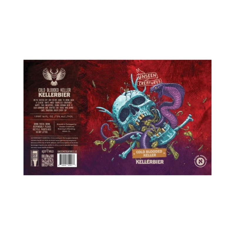 Unseen Creatures Cold Blooded Kellerbier 4 PACK 16 OZ CANS