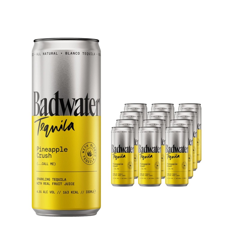 Badwater Tequila Pineapple Crush Premixed Multipack, 12 x 330 ml