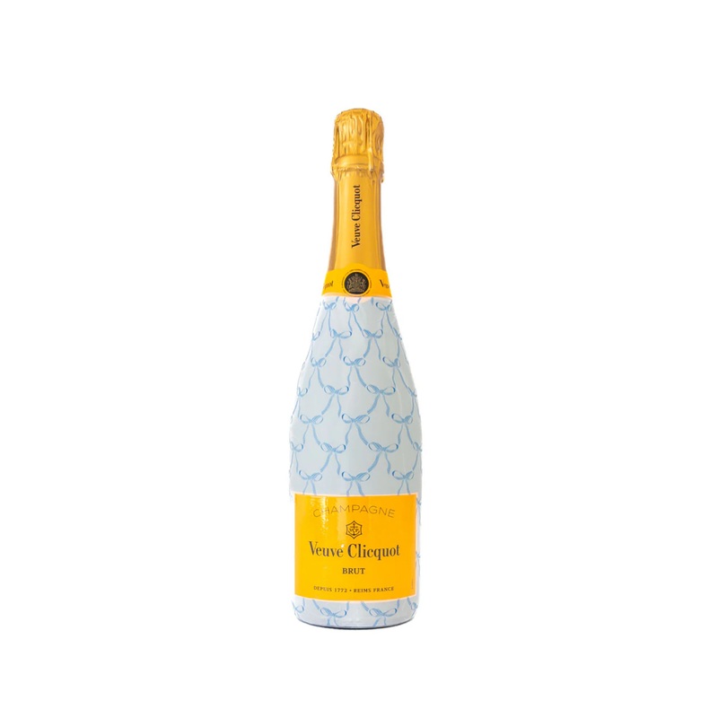 Grandmilenial Blue Bows Regular Veuve Clicquot Bottle Wrap SINGLE
