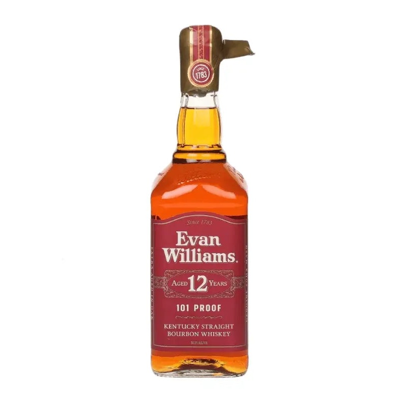 Evan Williams 12 Year Old Kentucky Straight Bourbon Whiskey Gold Wax 700mL