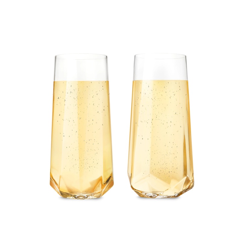 Faceted Crystal Stemless Champagne Flutes SINGLE