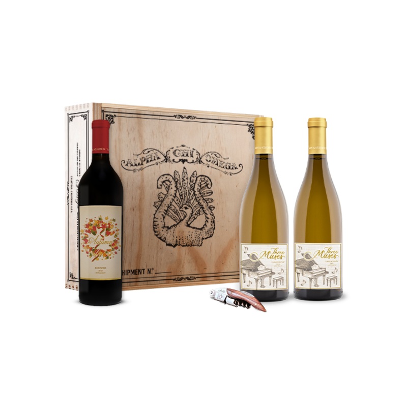 Three Muses Chardonnay & Red Gift Box Set