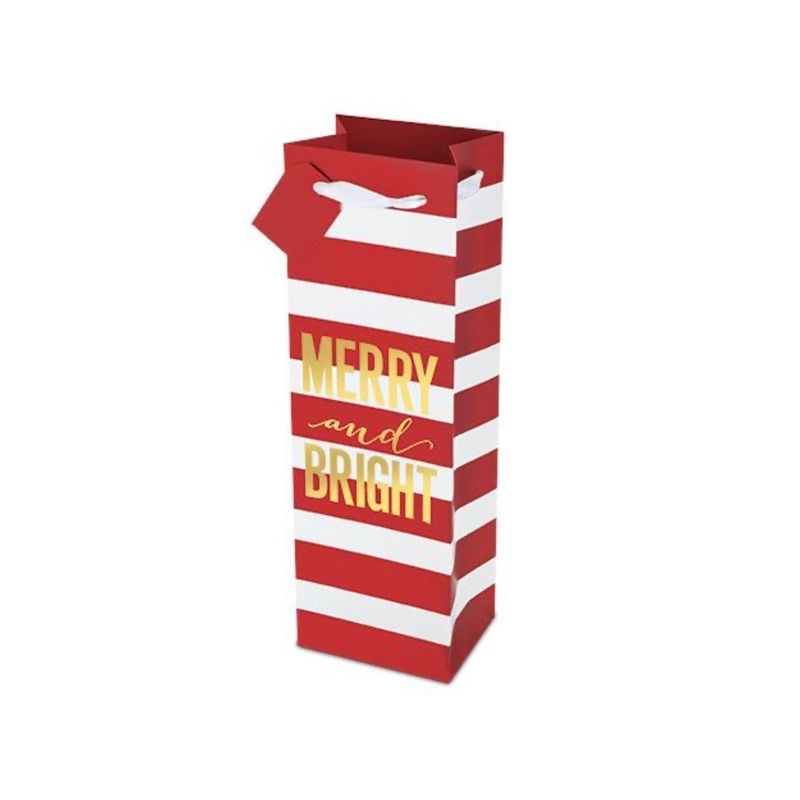 "Merry & Bright" Wine Bag SINGLE