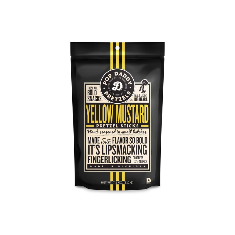 Pop Daddy Yellow Mustard Seasoned Pretzels 7.5 OZ