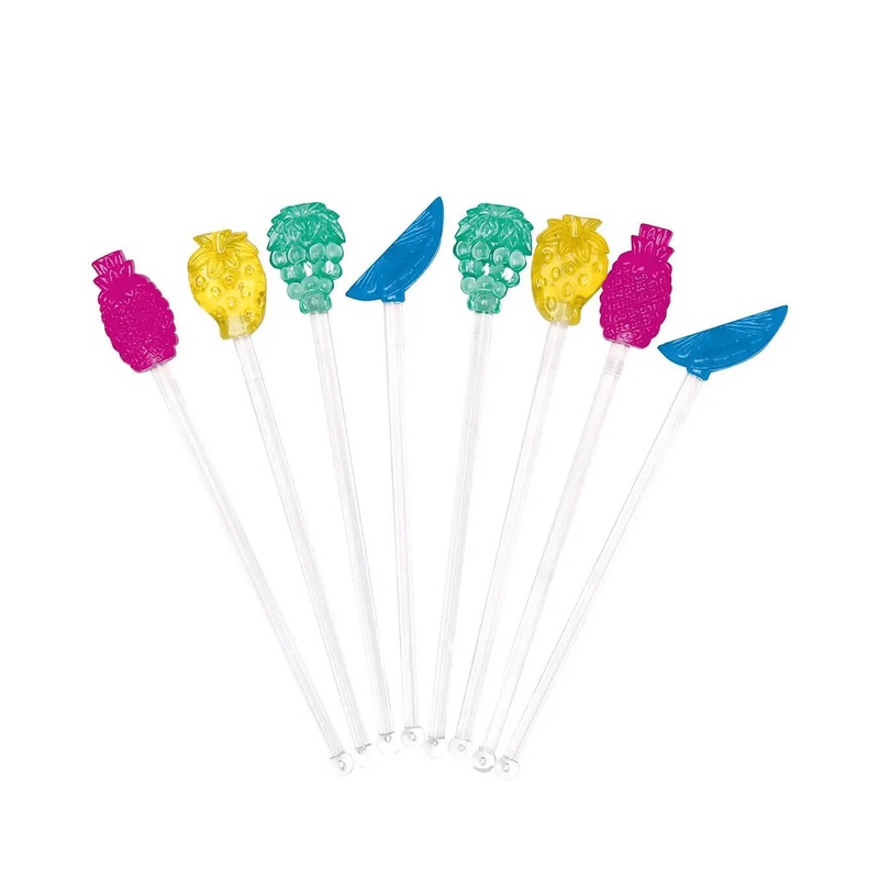 BarCraft Novelty Fruit Pattern Cocktail Stirrers