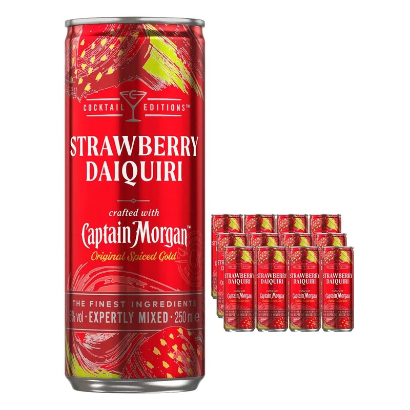 Captain Morgan Spiced Strawberry Daiquiri Can Multipack, 12 x 250 ml