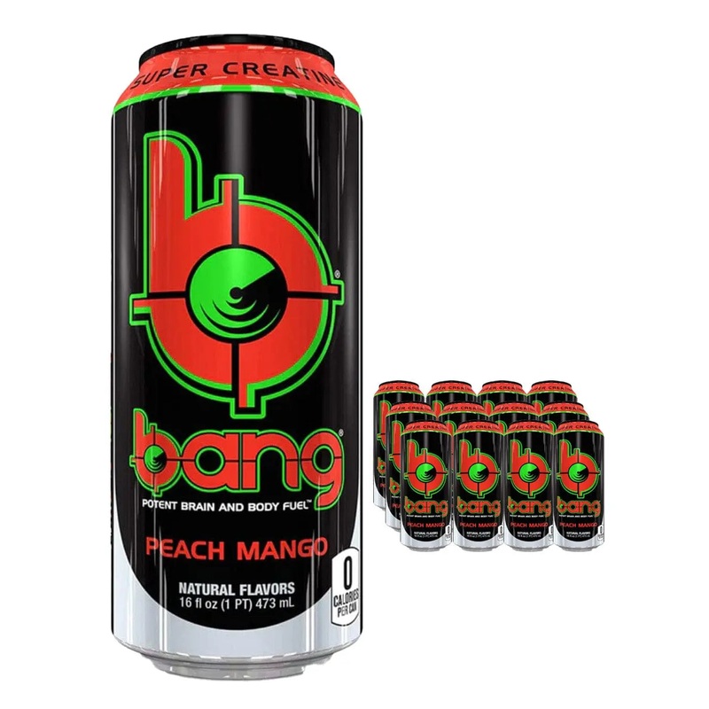 Bang Peach Mango Energy Drink Multipack, 12 x 500 ml