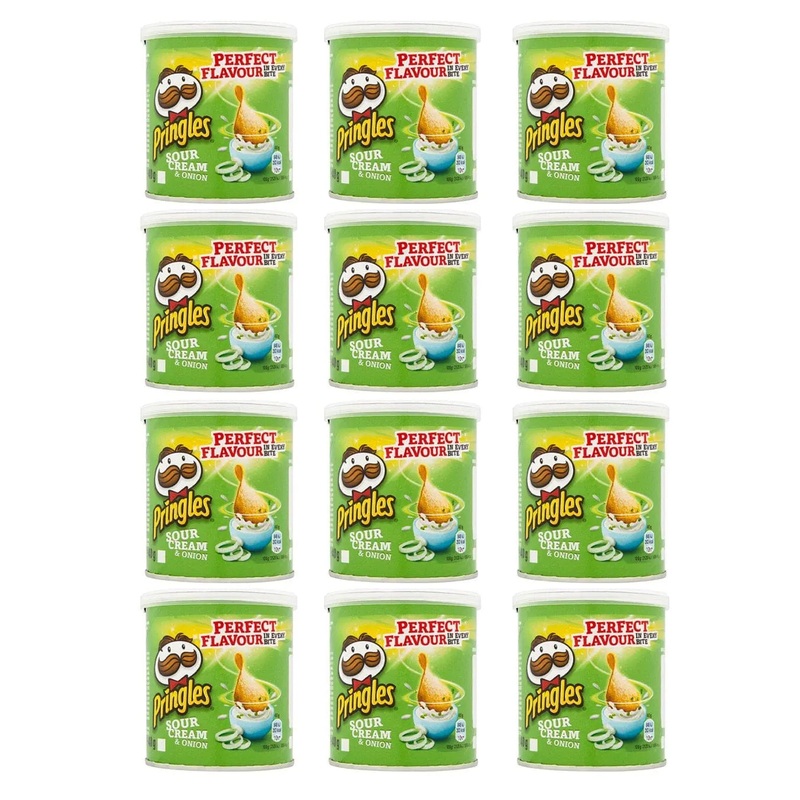 Pringles Sour Cream & Onion Crisps Tub Multipack, 12 x 40 g