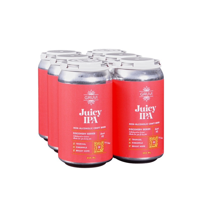 Gruvi Juicy IPA (Non-Alcoholic) 6 PACK 12 OZ CANS