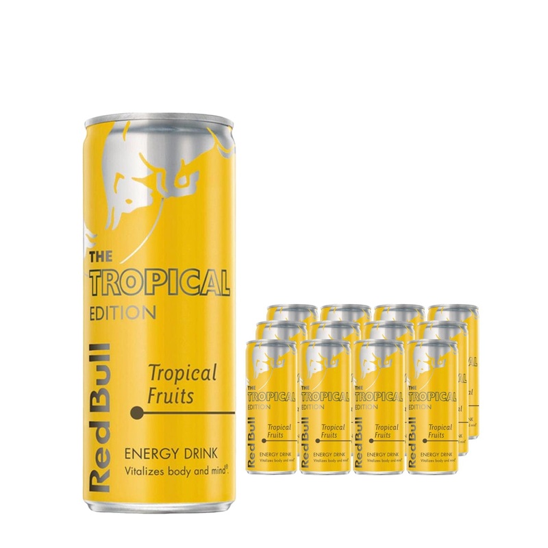 Red Bull Energy Drink Tropical Edition Multipack, 12 x 250 ml