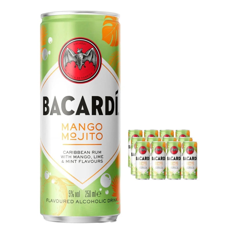 Bacardi Mango Mojito Premixed Can Multipack, 12 x 250 ml