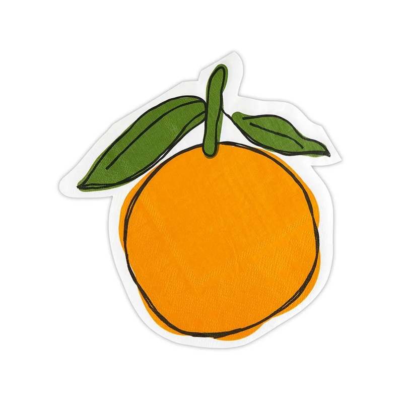 "Orange" Die-Cut Cocktail Napkins 20 PACK