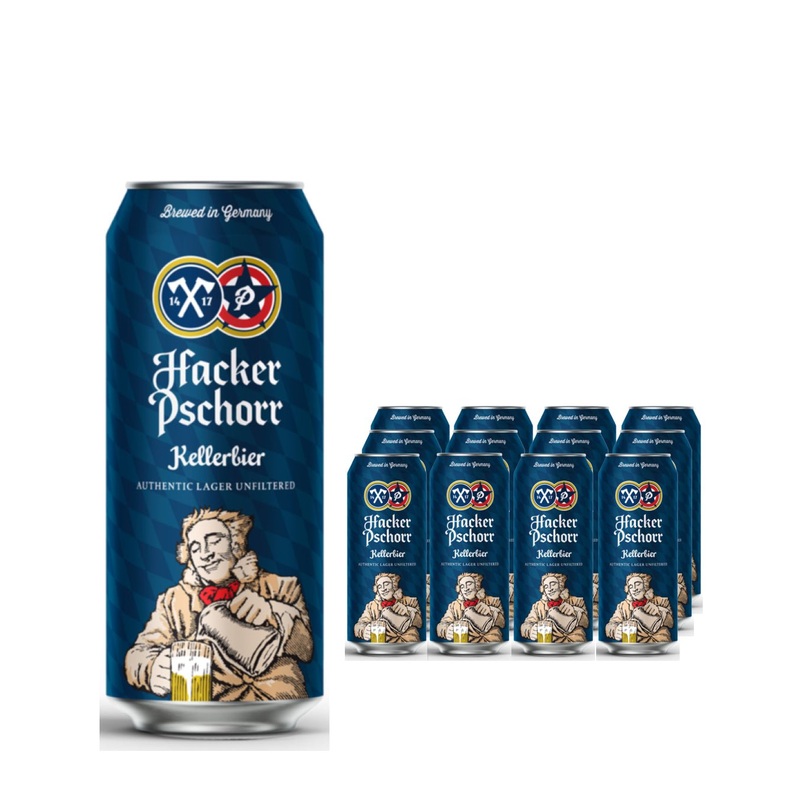 Hacker-Pschorr Kellerbier Pils Lager Beer Can Multipack, 12 x 500 ml