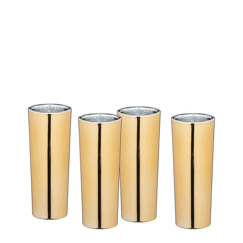 BarCraft Gold Finish Tall Shot Glasses