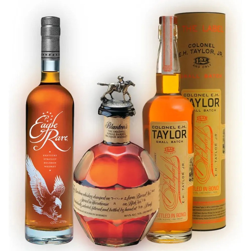 Blanton's Original Single Barrel, E.H. Taylor Small Batch & Eagle Rare 10 Year Bundle