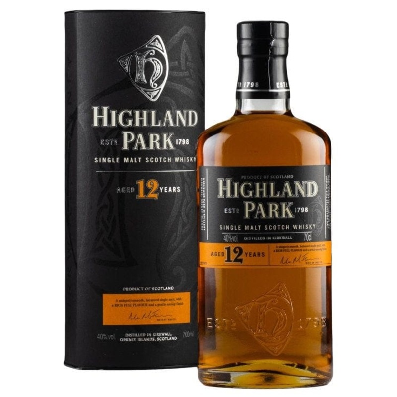 Highland Park 12 Year Old Single Malt Scotch Whisky Old Design 70cl