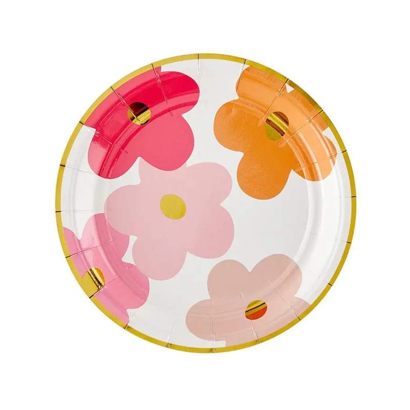 Multi Flowers Paper Plates SINGLE