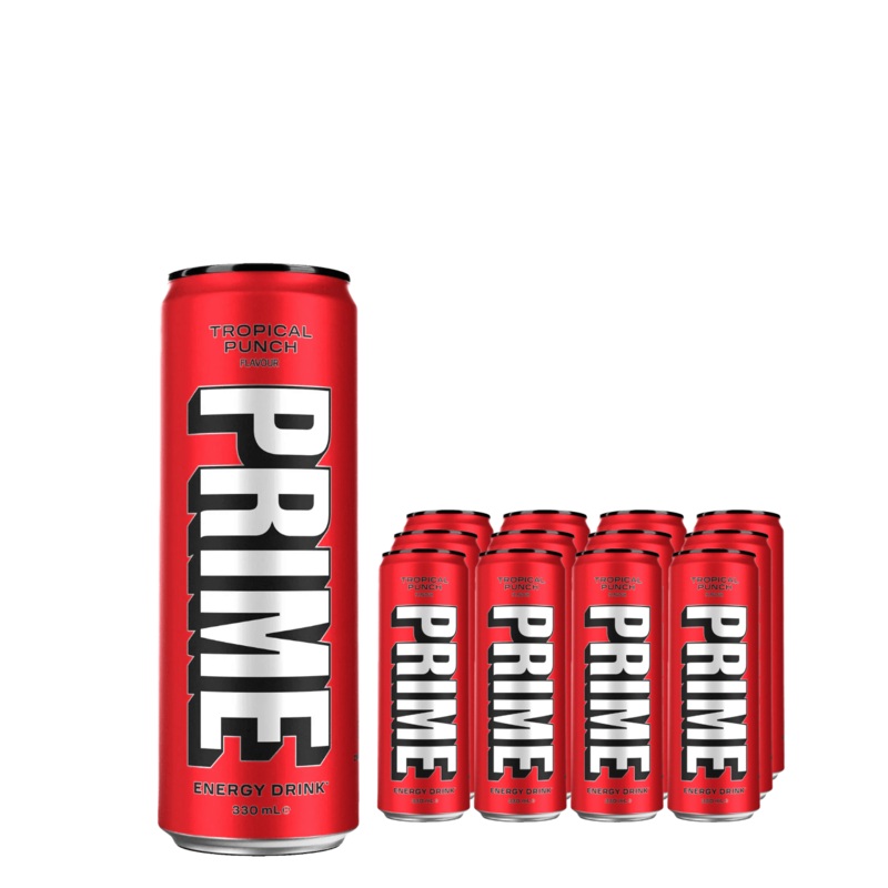 Prime Tropical Punch Energy Drink Multipack, 12 x 330 ml