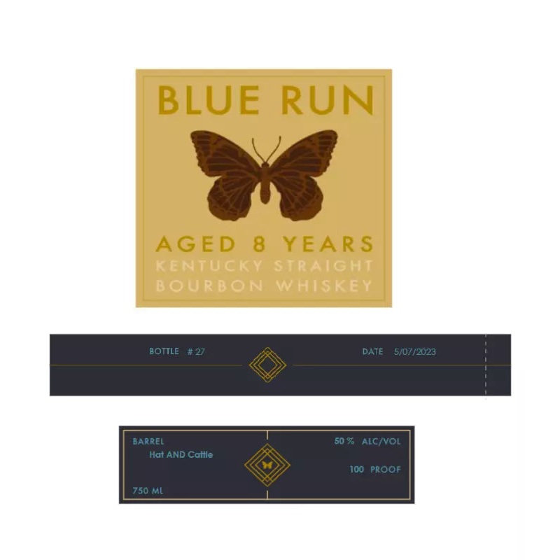 Blue Run Hat and Cattle 8 Year Straight Bourbon 750mL