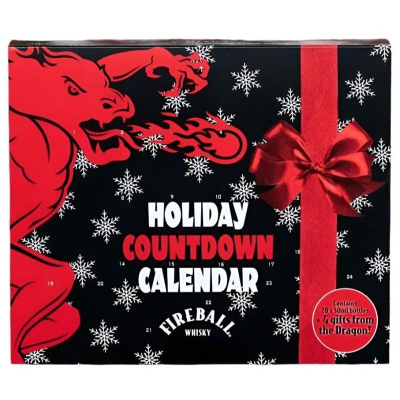 Fireball Cinnamon Whisky Liqueur Advent Calendar 20x5cl Plus 4 Gifts