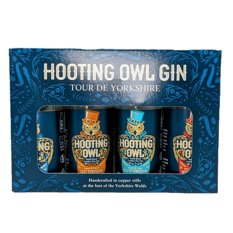 Hooting Owl Tour De Yorkshire Mini Gin Tasting Set 4x5cl