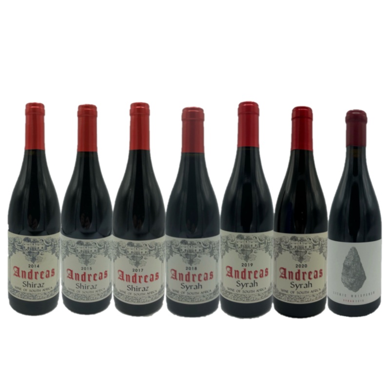 Andreas Wines Shiraz/Syrah Vertical Case 7 Bottles 14.5% - South Africa