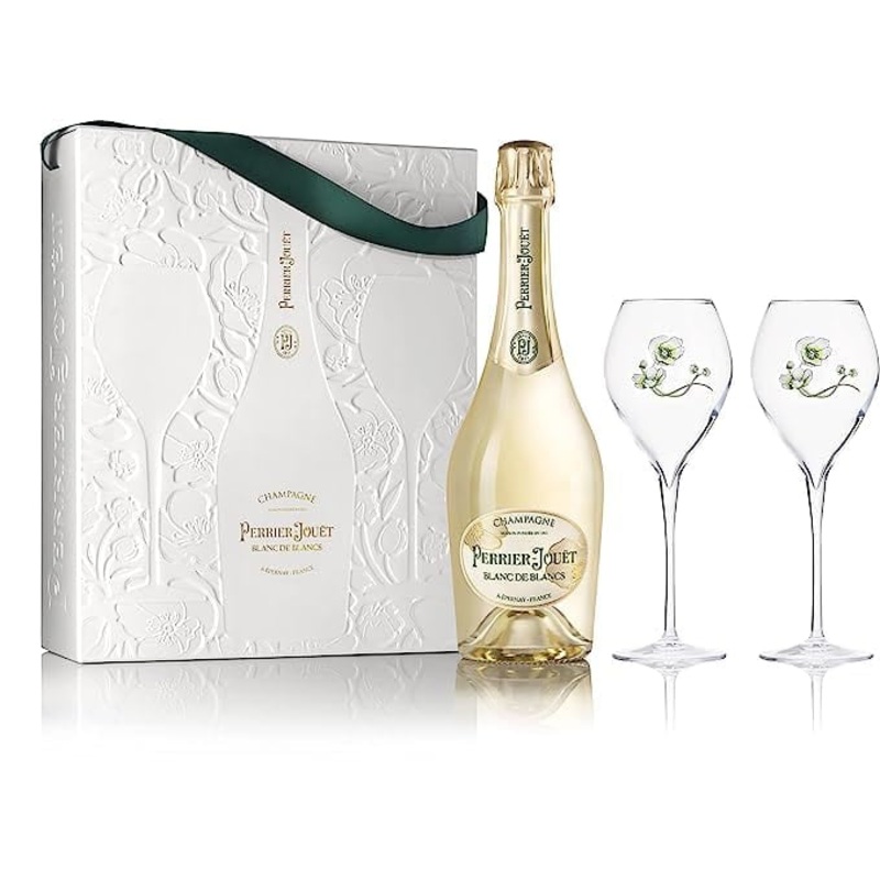 Perrier Jouet Blanc de Blancs Champagne & 2 Flutes Gift Box 75cl