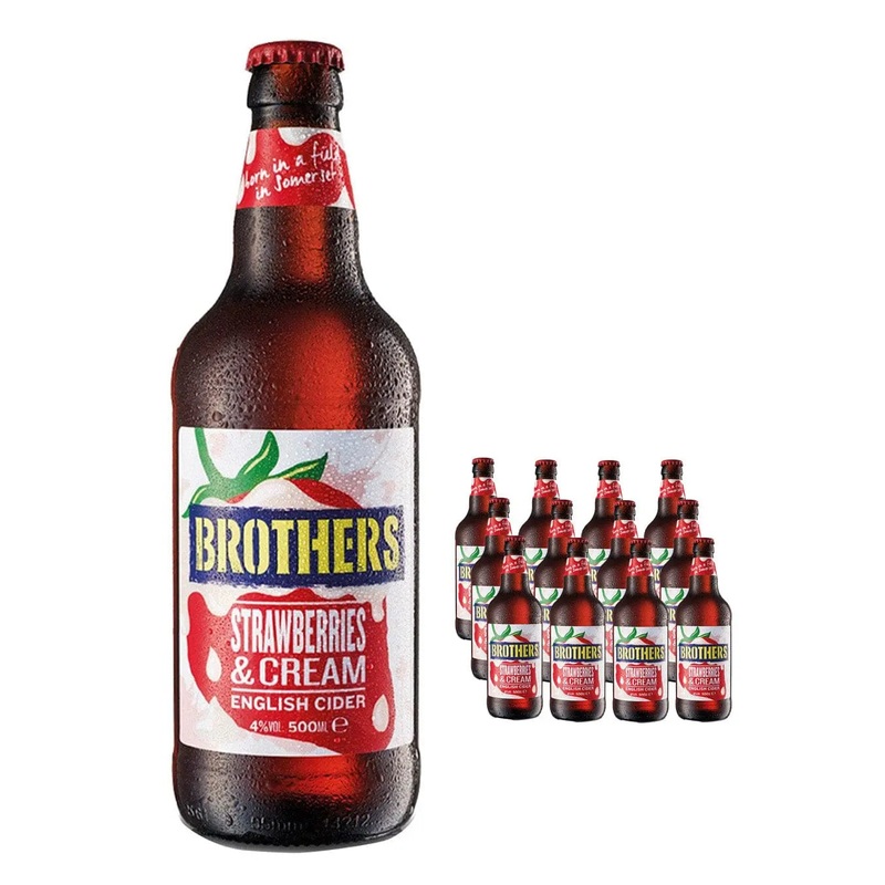 Brothers Strawberries & Cream Premium Cider Multipack, 12 x 500 ml