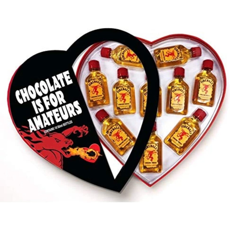 Fireball Cinnamon Whisky Liqueur Heart Gift Box 10x5cl