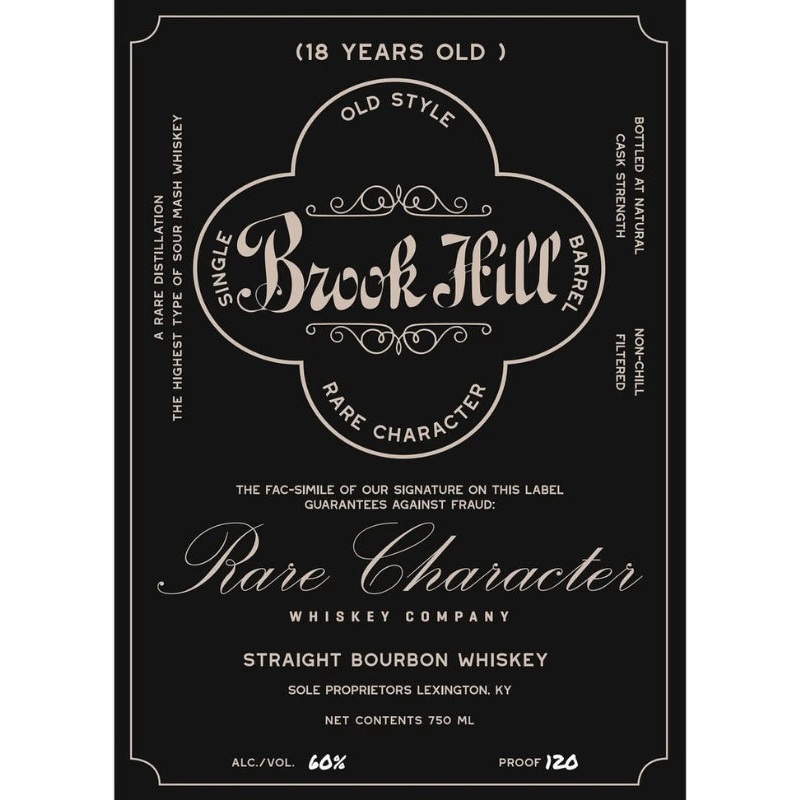 Rare Character Brook Hill 18 Year Straight Bourbon 750mL