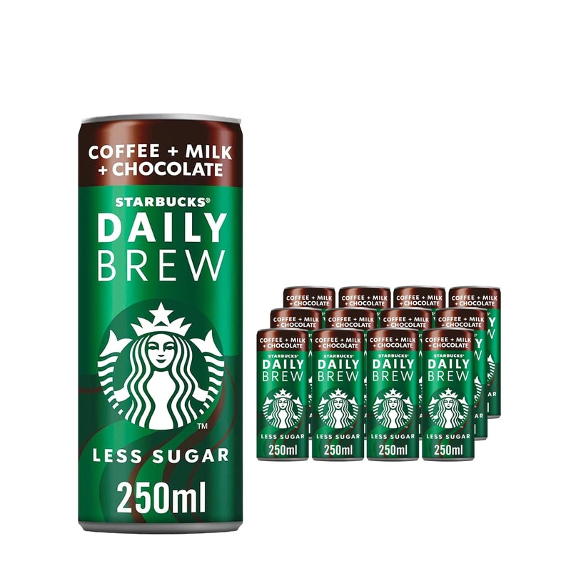 Starbucks Daily Brew Iced Coffee with Milk & Chocolate Can Multipack, 12 x 250 ml