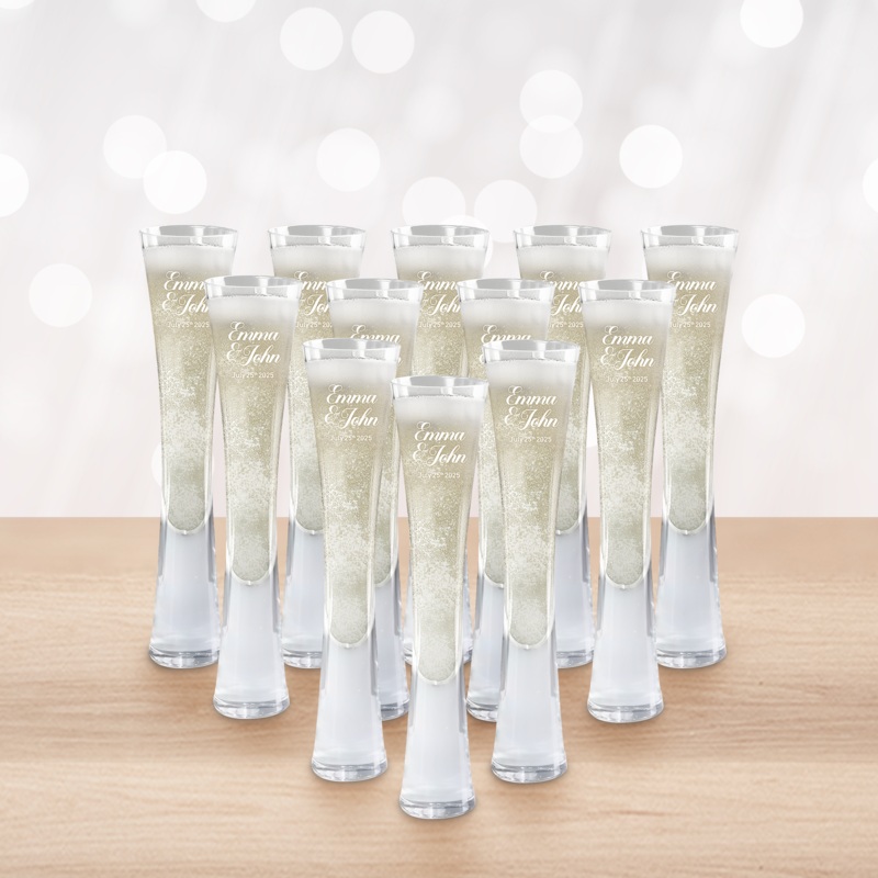 Bride & Groom Crystal Champagne Flute Case Special