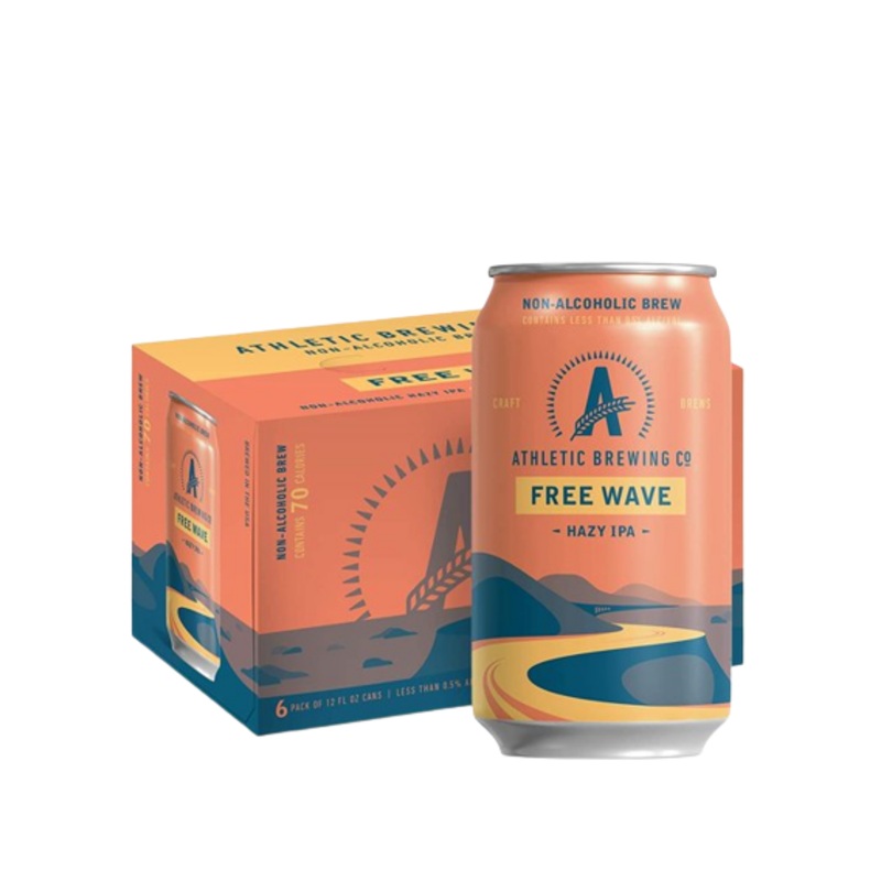 Athletic Brewing Free Wave Hazy IPA (Non-Alcoholic) 6 PACK 12 OZ CANS