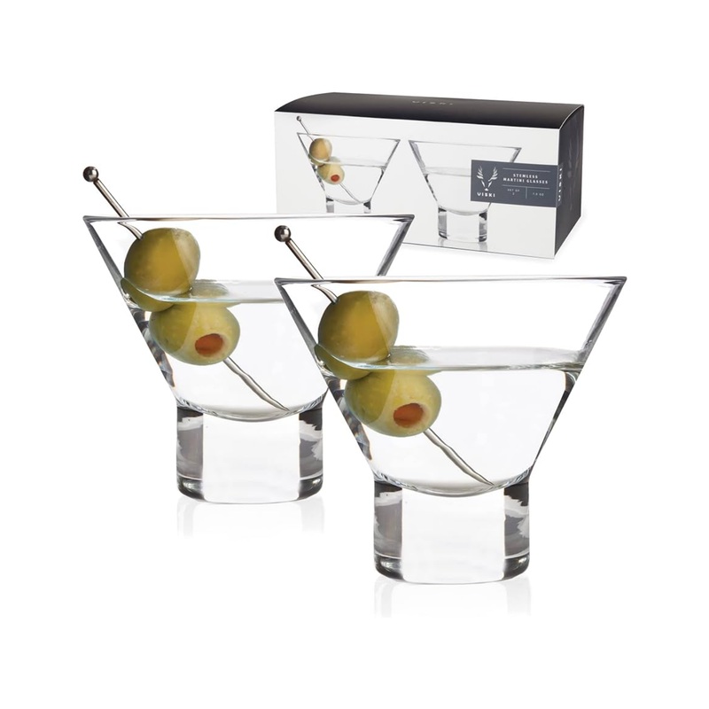 Stemless Martini Glasses PAIR