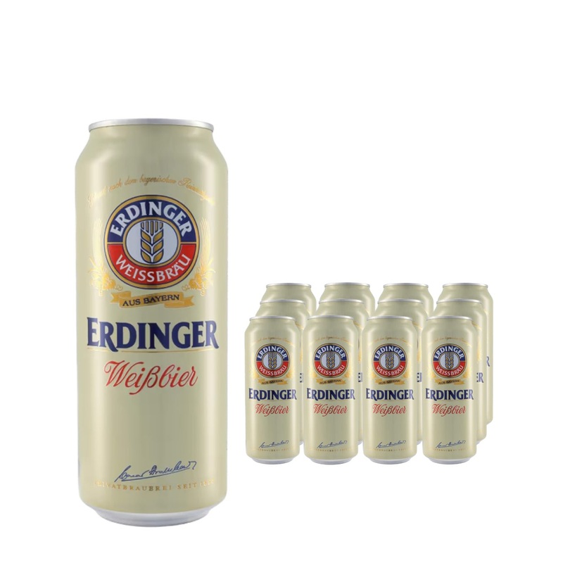 Erdinger Weissbier Beer Can Multipack, 12 x 500 ml