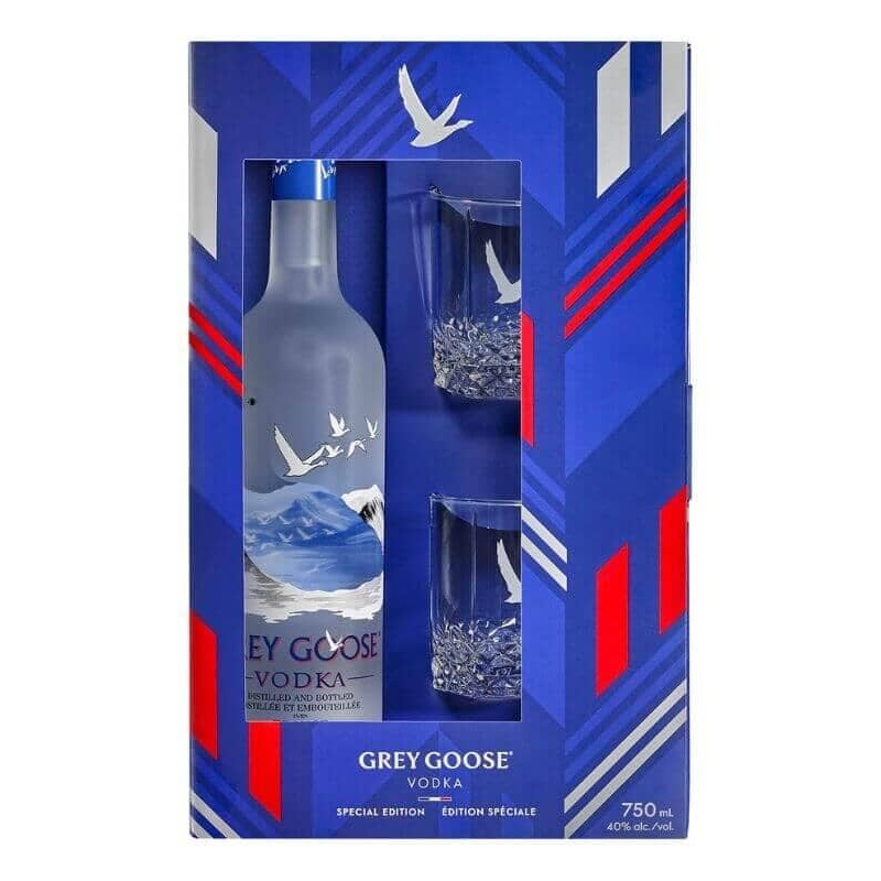 Grey Goose Vodka W/ 2 Rocks Glasses Special Edition Gift Set