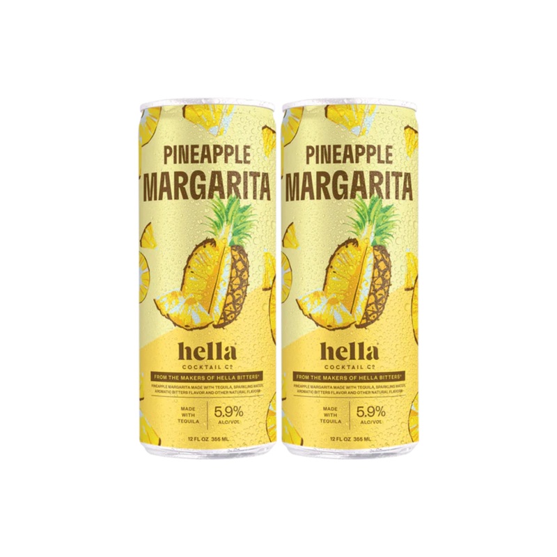 Hella Cocktail Co. Pineapple Margarita Cocktail 4 PACK 12 OZ CANS
