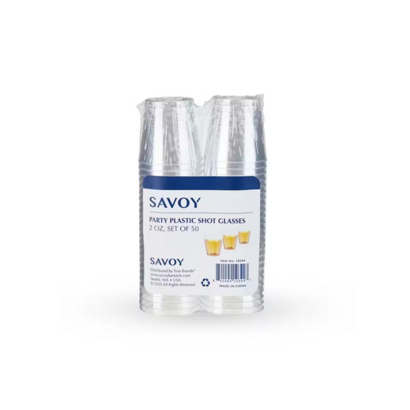 Savoy Plastic Shot Glasses - 2oz 50 PACK