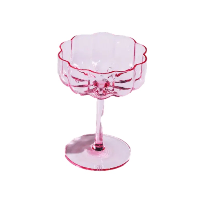 Vintage Wavy Petals Glass Coupe SINGLE