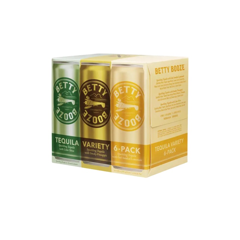 Betty Booze Sparkling Tequila Variety Pack 6 PACK 12 OZ CANS