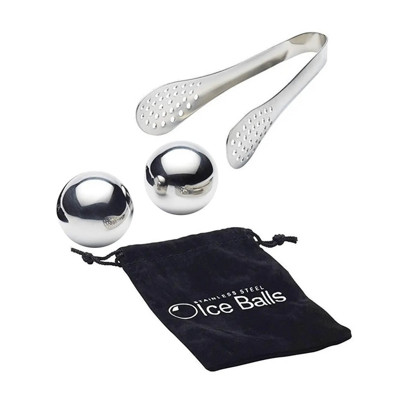 BarCraft Stainless Steel Large Spherical Ice Ball Set
