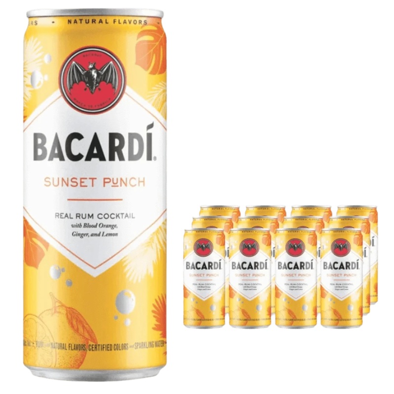 Bacardi Sunset Orange RTD Cans 12x250ml