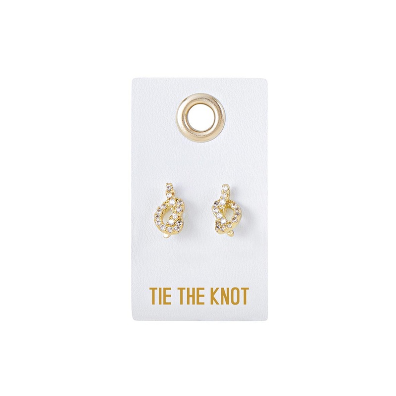 "Tie The Knot" Leather Tag Earrings SINGLE