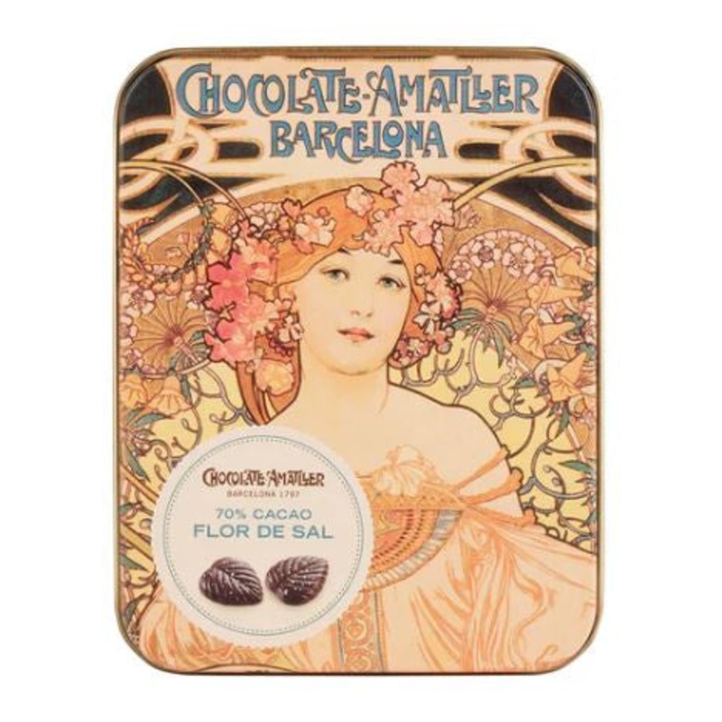Amatller Salted Dark Chocolate Leaves with Salt, 60g