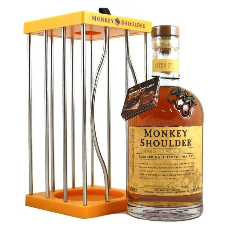 Monkey Shoulder Blended Malt Scotch Whisky Cage Gift Set, 70 cl