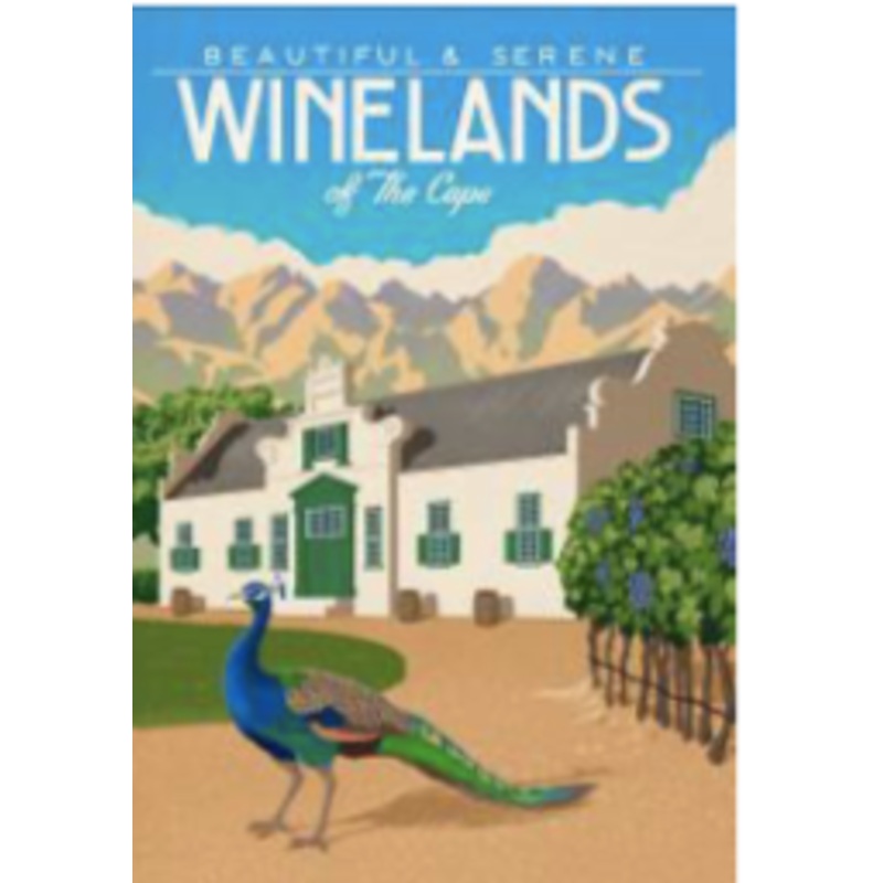 Wooden Post Card - Winelands of the Cape