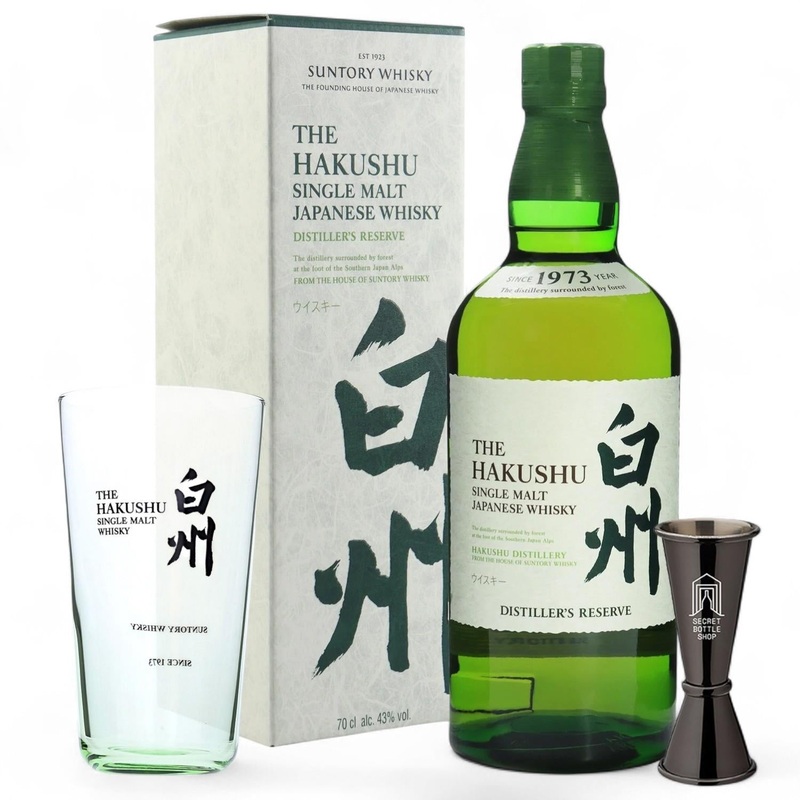 Suntory Hakushu Distillers Reserve Whisky Glass & Jigger Gift Set 70cl