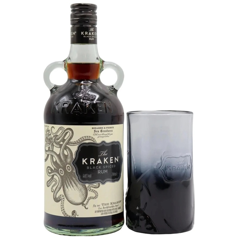The Kraken Black Spiced Rum With Glass 1L