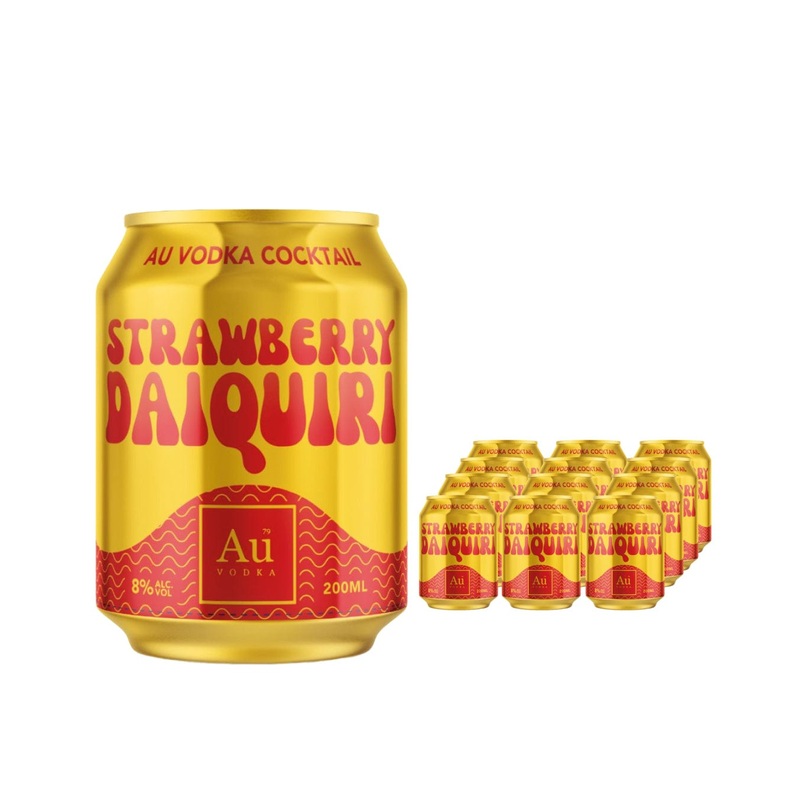 Au Vodka Strawberry Daiquiri Premixed Drink Multipack, 12 x 200 ml