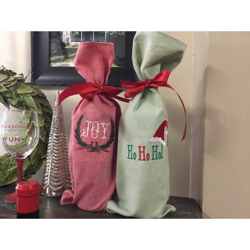 Monogrammed Wine Bag